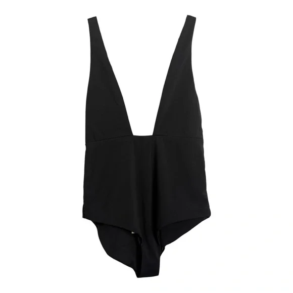 Mara Hoffman‎ Deep Plunge Front One Piece Bathing Suit (Audrey) Black NWT Small - Picture 5 of 12